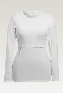 Boob Design - imetyspaita pitkähihainen Classic Valkoinen
