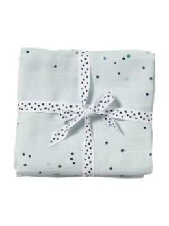 Done By Deer - harsoliina 2-pack 70x70 - Dreamy dots blue