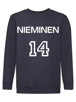 Lasten Collegepaita nimellä ja numerolla, navy sininen