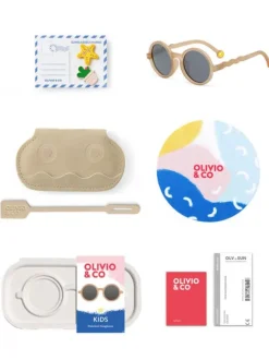 Olivio&Co Lasten Aurinkolasit Kids 3-5v, Round Sand Beige