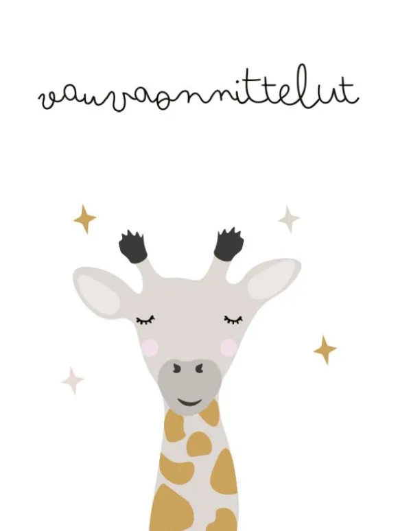 Onnittelukortti kirahvi - vauvaonnittelut