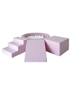Pehmustettu pallomeri, leikkialusta, liukumäki ja portaat - Pink