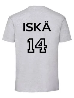 Pelipaita vanhemmalle omalla tekstillä, S-5XL harmaa