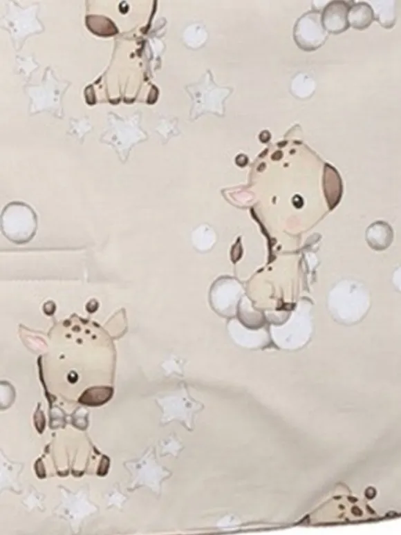 Vauvan turvakaukalon lämpöpussi – Beige velvet and giraffes
